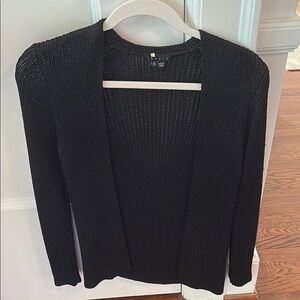 Black Knit Open-Front Sweater